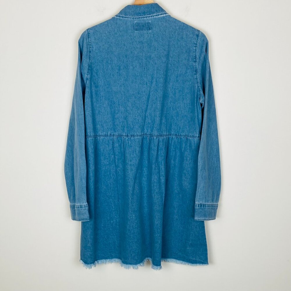 New Show Me Your Mumu Louisiana Denim Blue Dress Pockets 100% Cotton, Size M - Picture 8 of 13